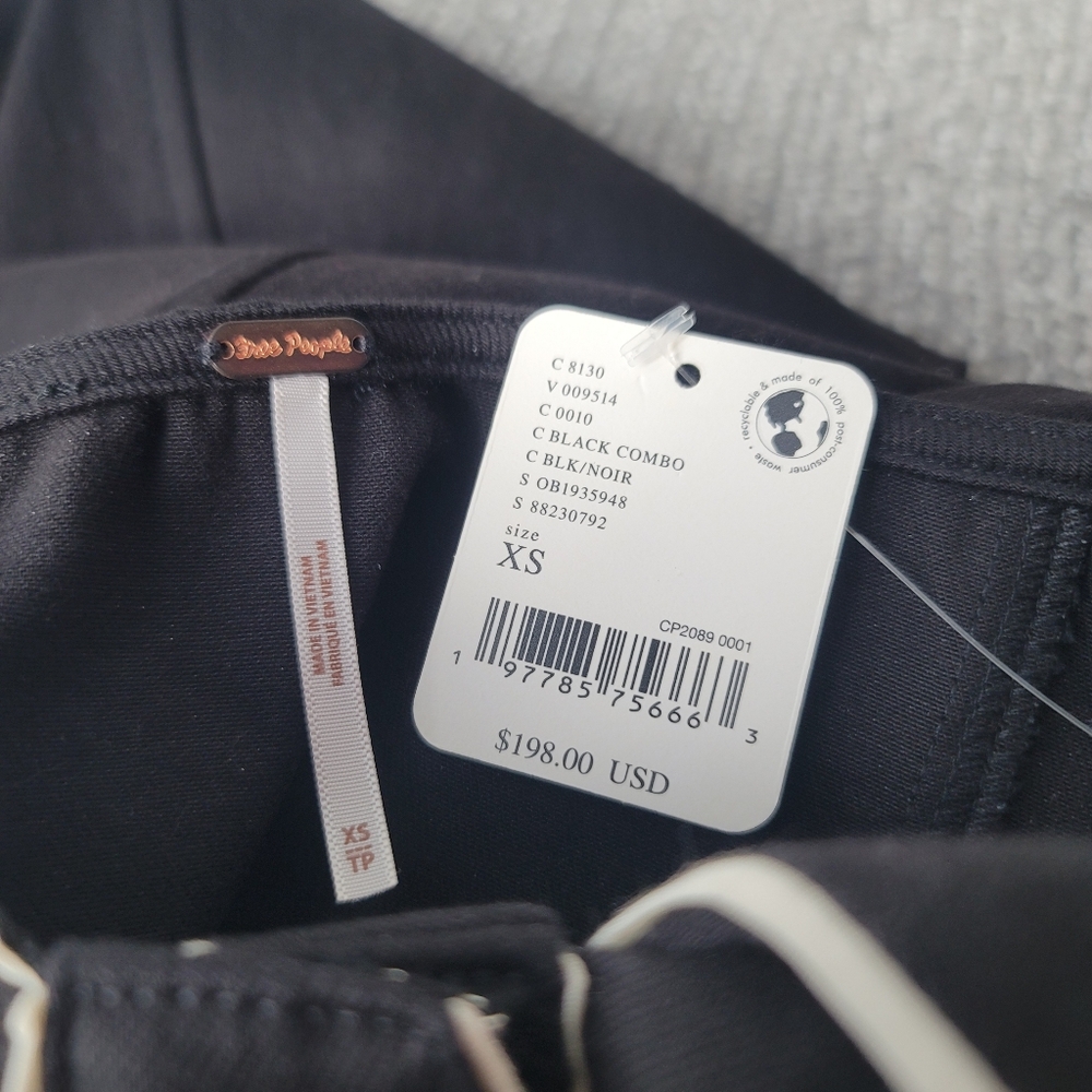 NWT Free Peop Linnea Midi Dress Size XSmall In Black Combo - Picture 14 of 14